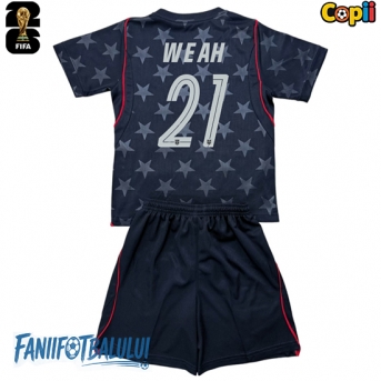Statele Unite Timothy Weah #21 Echipament de Fotbal Replică Mondial 2026 Copii Deplasare (+ Șorturi)